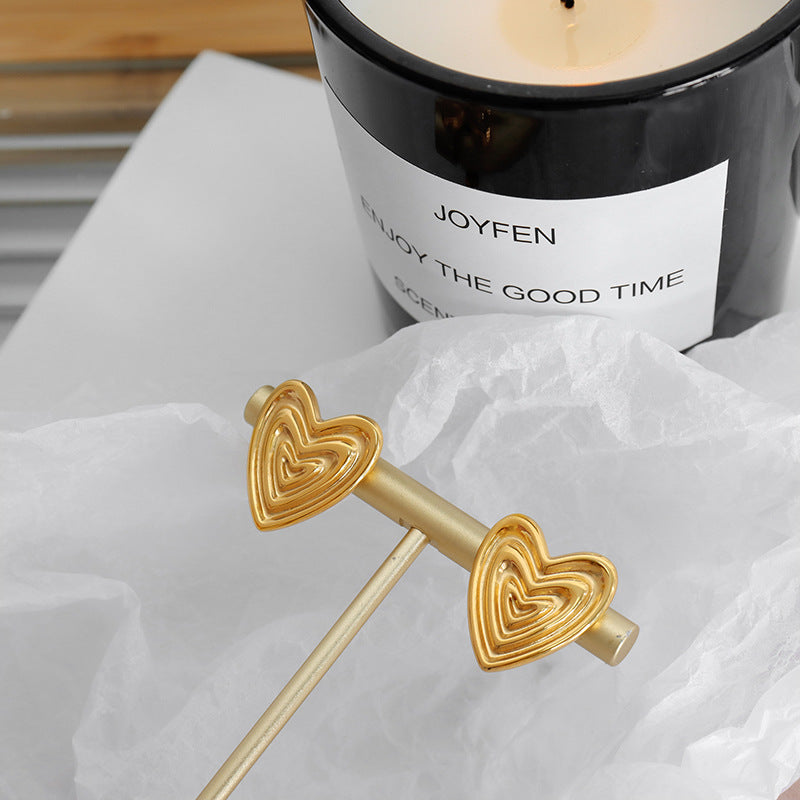 Golden Love Textured Earrings for Stylish Women