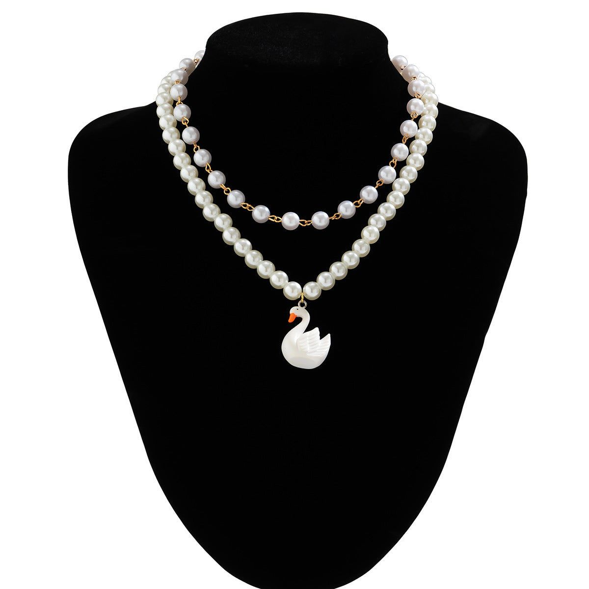 Spice Beaded Swan Pearl Necklace Female Temperament Necklace