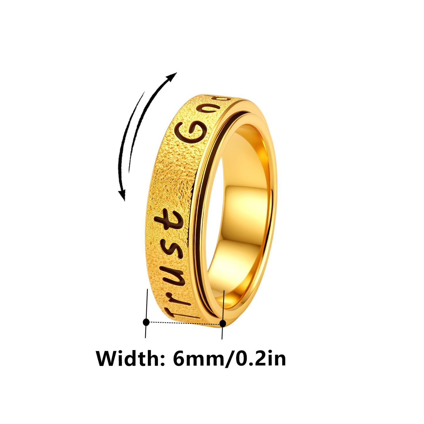 Rotatable Stainless Steel Ring Stress Relief Inspirational Jewelry For Unisex Couples Planderful Collection