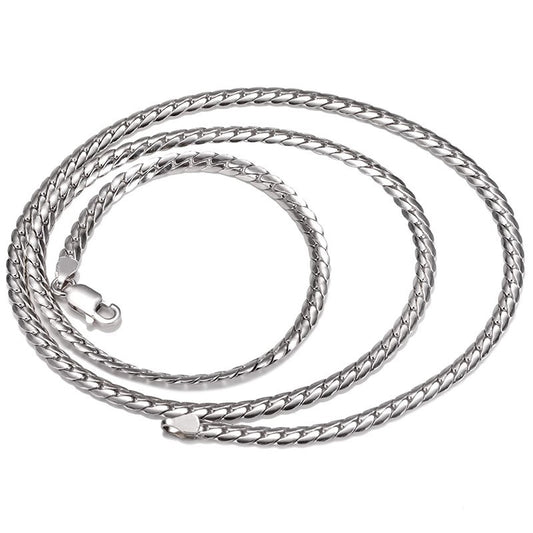 Planderful Jewelry Mens Steel Cuban Link Necklace