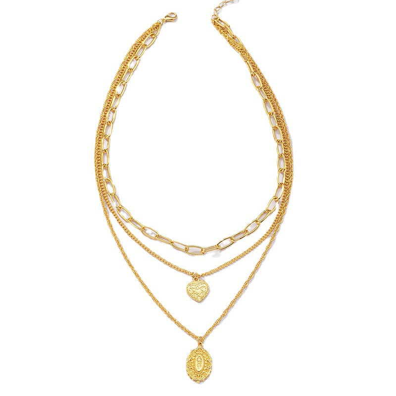 Trendy Three-Layer Love Necklace - Stylish Cross-Border Fashion Accessory
