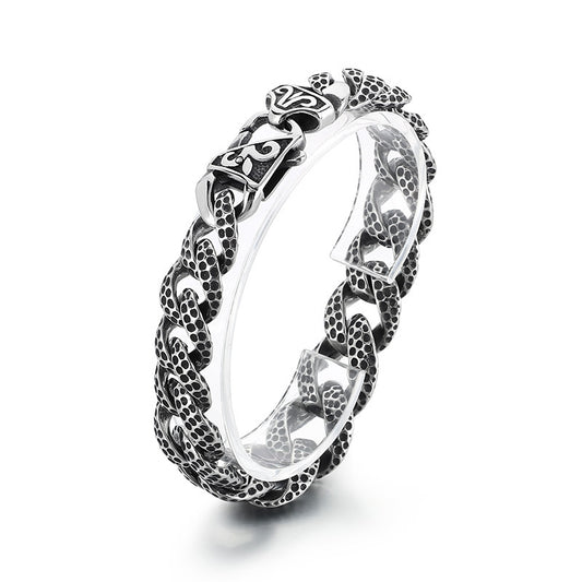 Planderful Mens Stainless Steel Cuban Chain Bracelet Beating