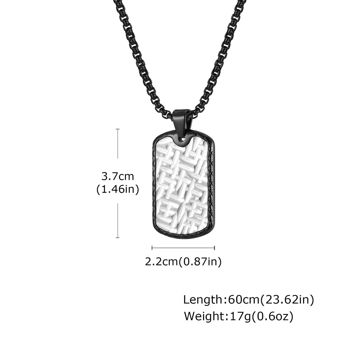 Dog Tag Black Stainless Steel Necklace for Men