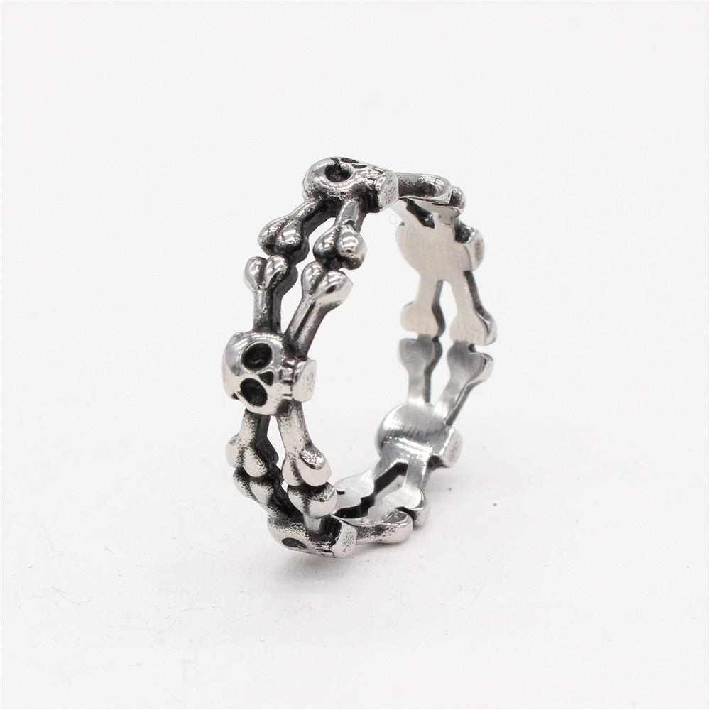Retro Skull Band Titanium Steel Ring