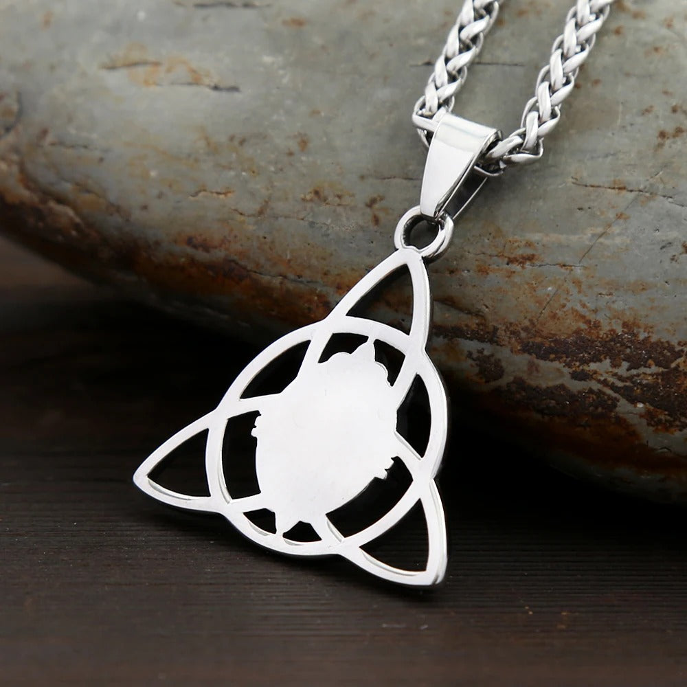 Celtic Witch Stainless Steel Men's Pendant Necklace
