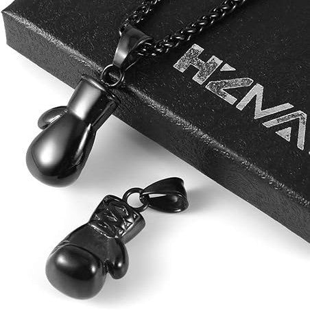 1. Planderful Stainless Steel Boxing Gloves Necklace for Men and Women Unisex Fitness Jewelry Gift