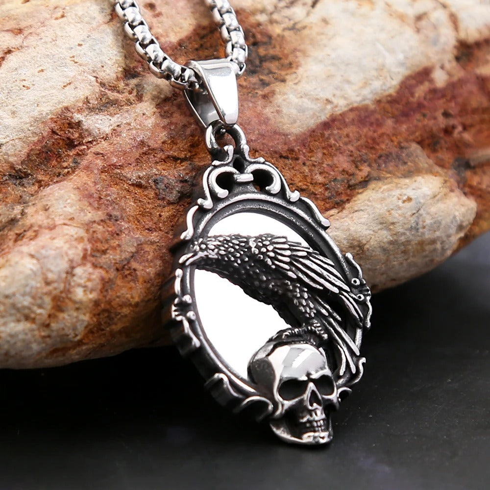 Skull Viking Stainless Steel Pendant Necklace