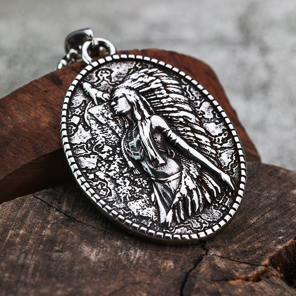 Punk Portrait Stainless Steel Pendant Necklace