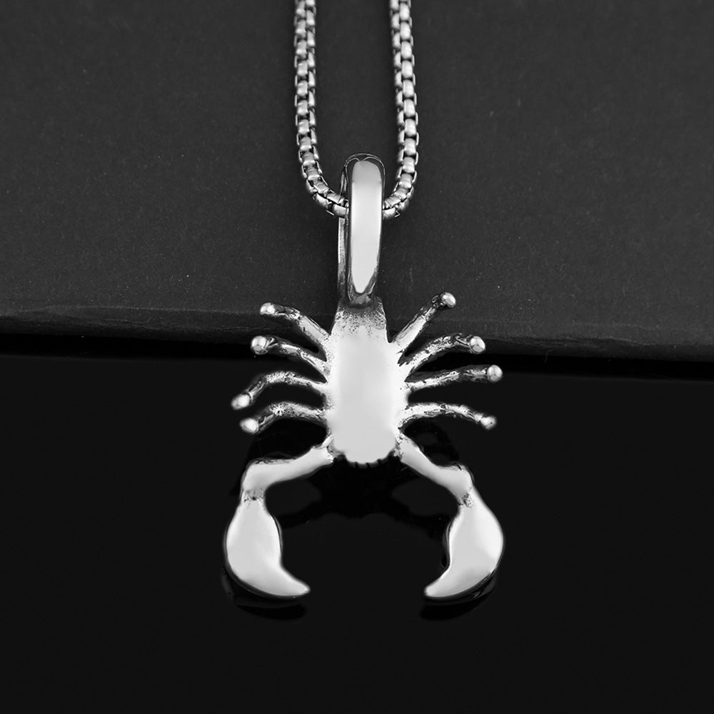 Gothic Retro Scorpion Men's Pendant Necklace in Titanium Steel