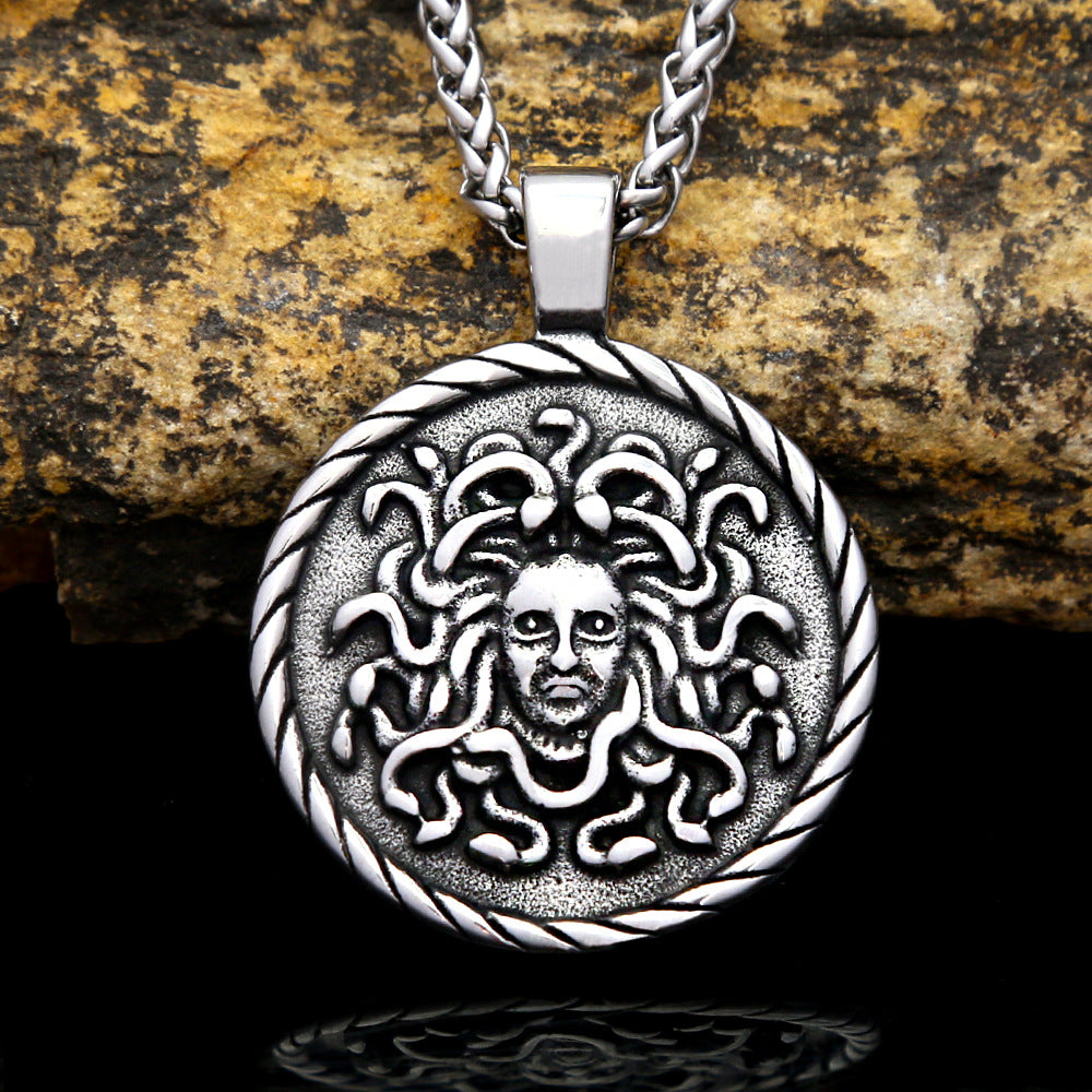 Vintage Snake Stainless Steel Men's Pendant Necklace