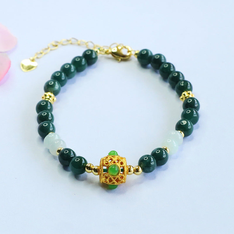 Blue Water Jadeite Mist-Inspired Beaded Bracelet