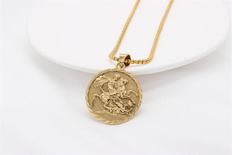 Titanium Steel Pendant For Men And Unisex Planderful God Of War Inspired Ancient Greek Knight Protection Statement