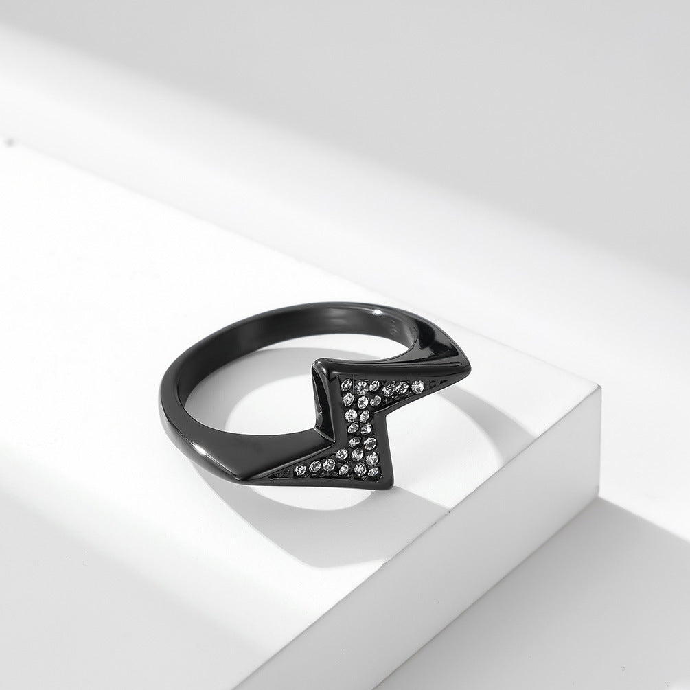 Planderful Z Shaped Titanium Steel Ring for Unisex Daily Wear, Trendy Everyday Genie Collection, Sizes 8 to 13