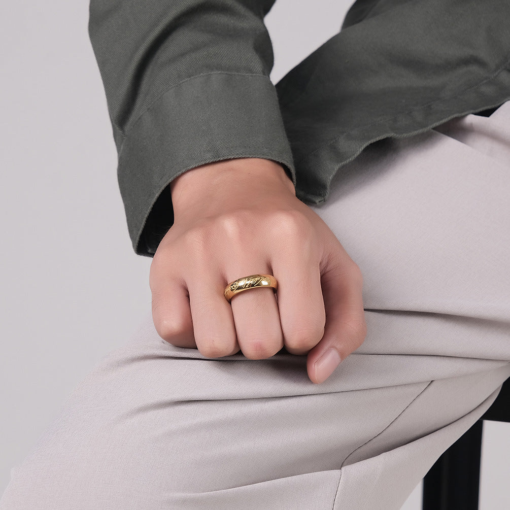 Stainless Steel Luminous Lord of the Rings Magic Ring COSPLAY Props for Men