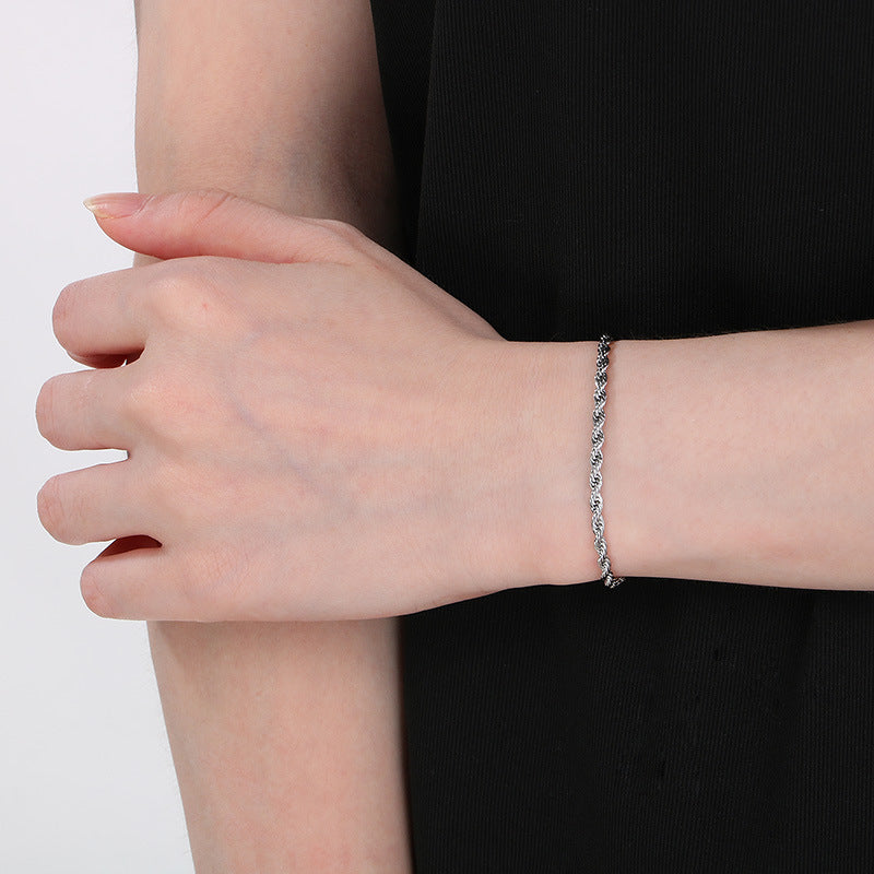 Twist Twist Rope Bracelet – In Europe & The United States – Stainless Steel Twist Chain