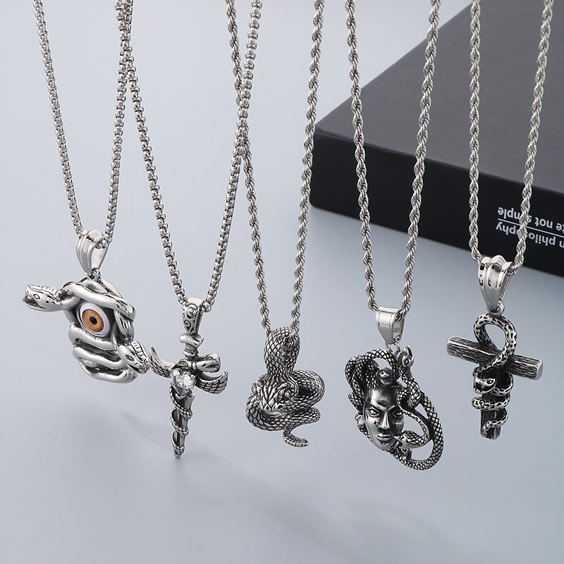 Planderful Snake Pendant Personalized Men Retro Punk Style