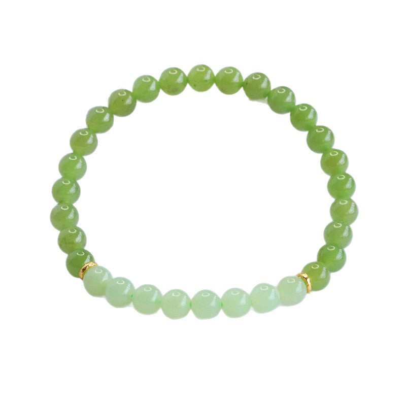 Gradient Hetian Jade Bead Bracelet