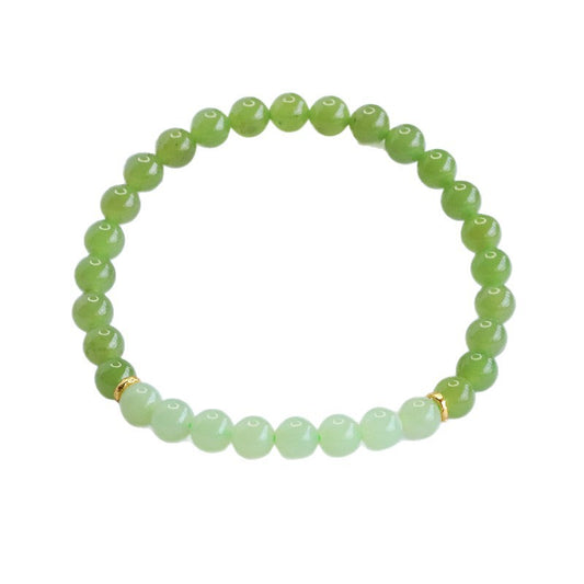 Gradient Hetian Jade Bead Bracelet