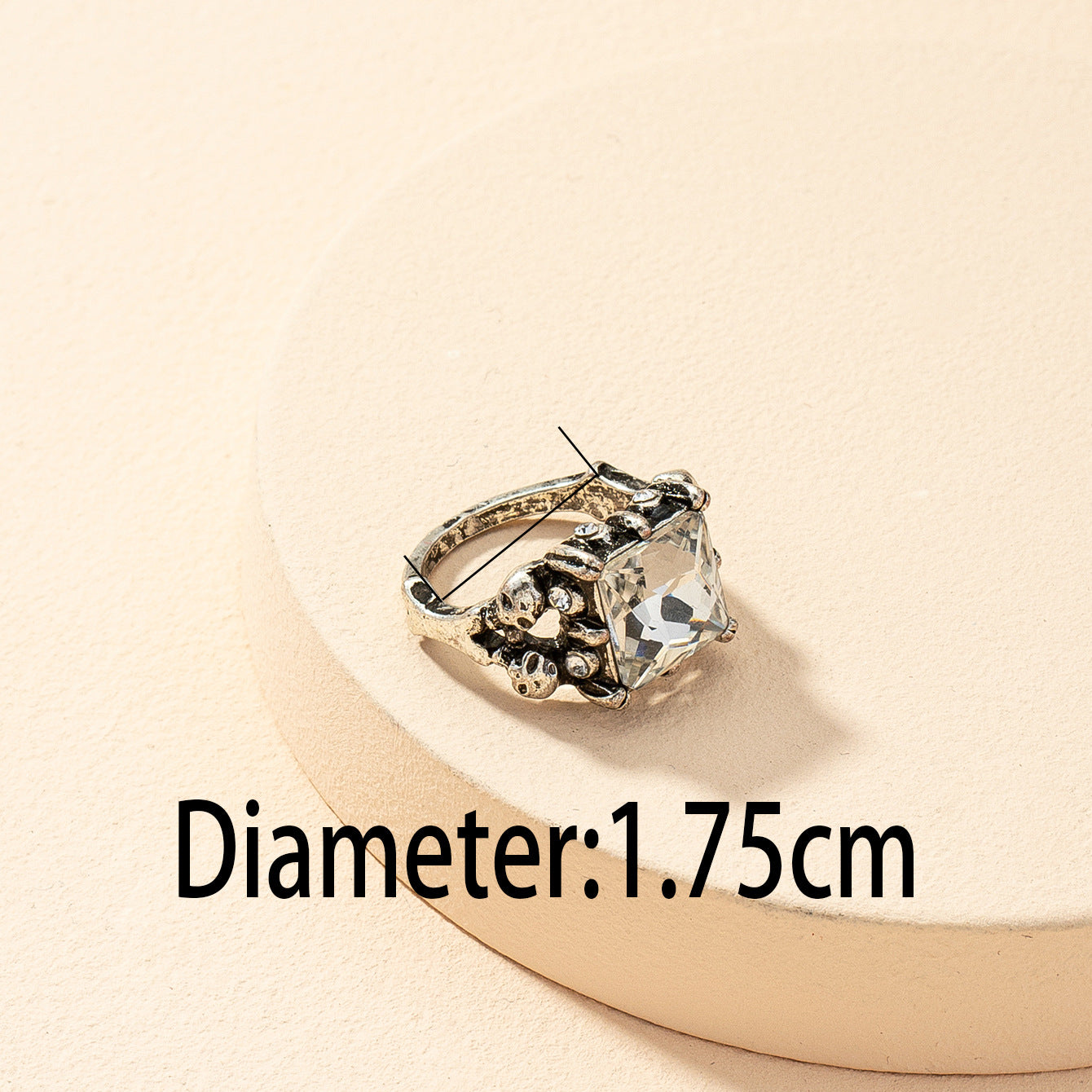 Vintage Skeleton Zircon Ring: Opulent European-American Inspired Jewelry