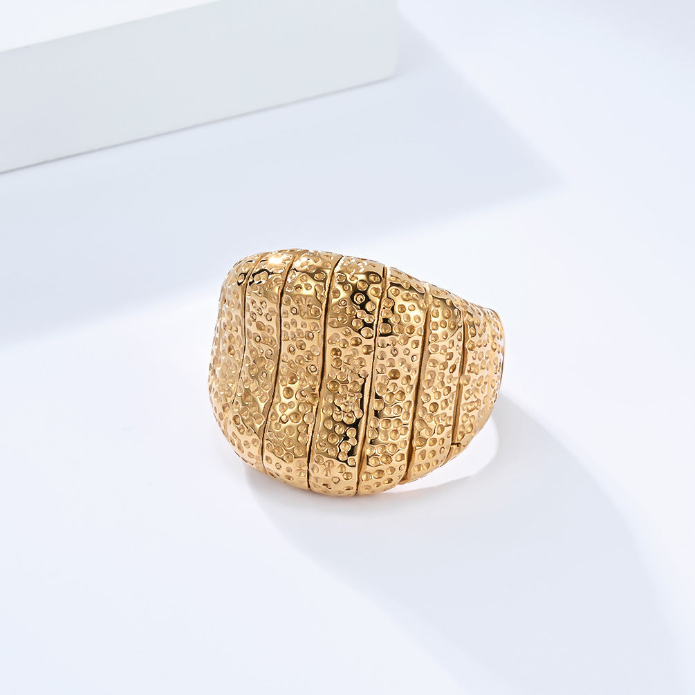 Planderful 18K Gold Plated Titanium Steel Ring For Women Personalized Everyday Genie Jewelry