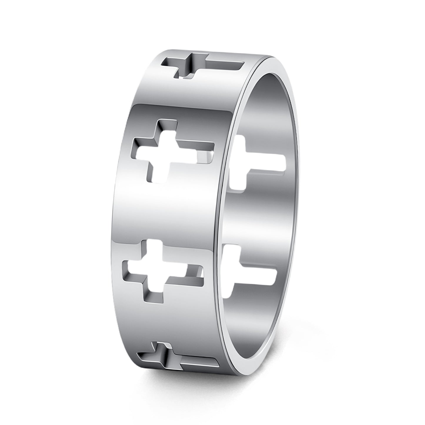 Planderful Everyday Genie Titanium Steel Cross Ring Unisex Fashion Jewelry For Men And Women Size 7 12