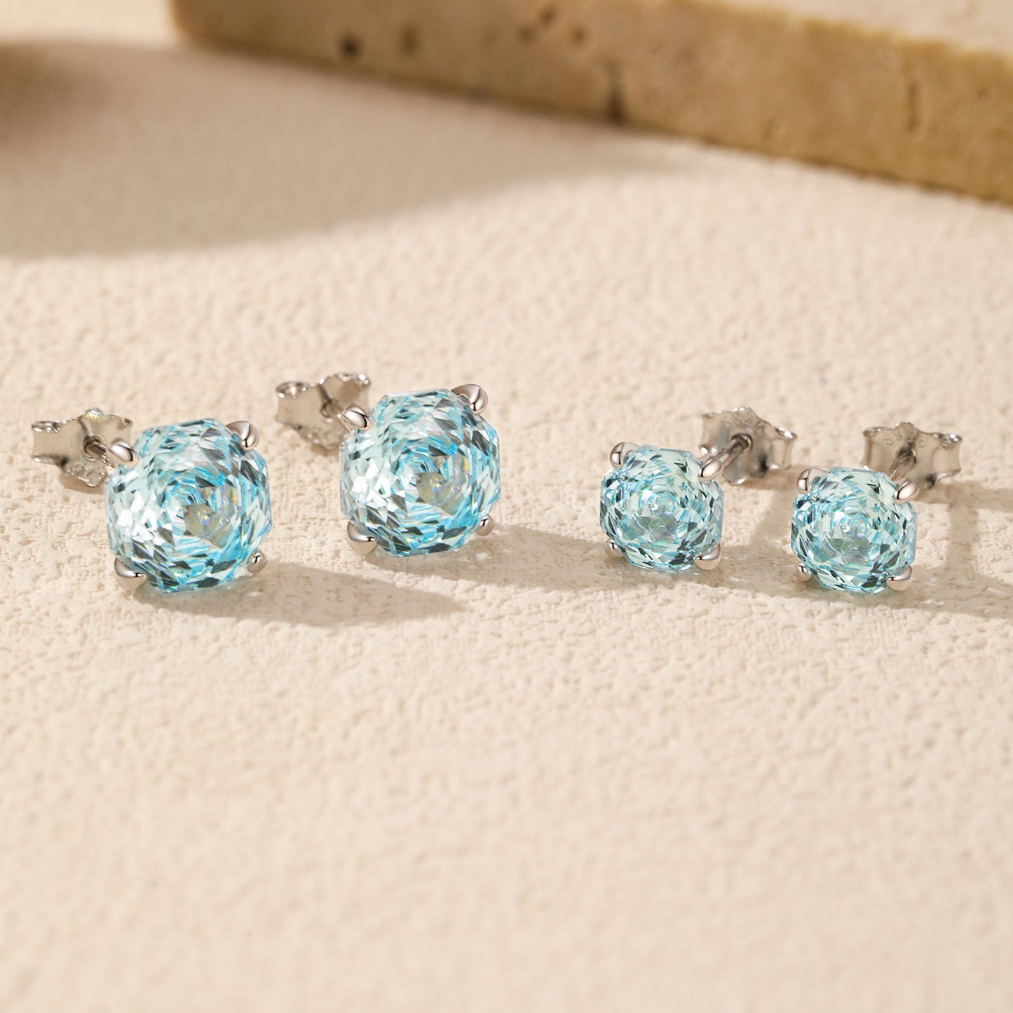 Planderful Everyday Genie Earrings – Exquisite Sterling Silver with Aquamarine Zircon