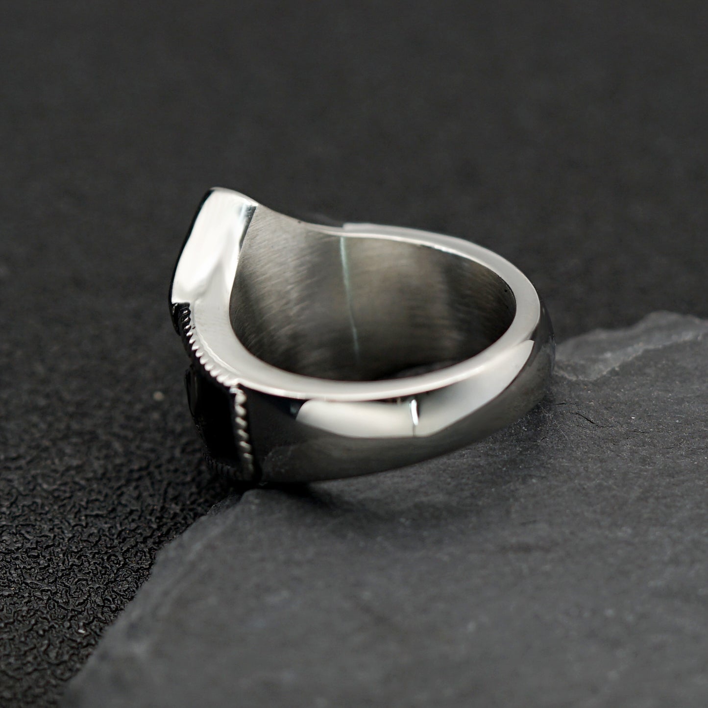 Planderful Viking Rune Ring Stainless Steel Unisex Protection Symbol Triangle Knot Bold Ring For Men And Women