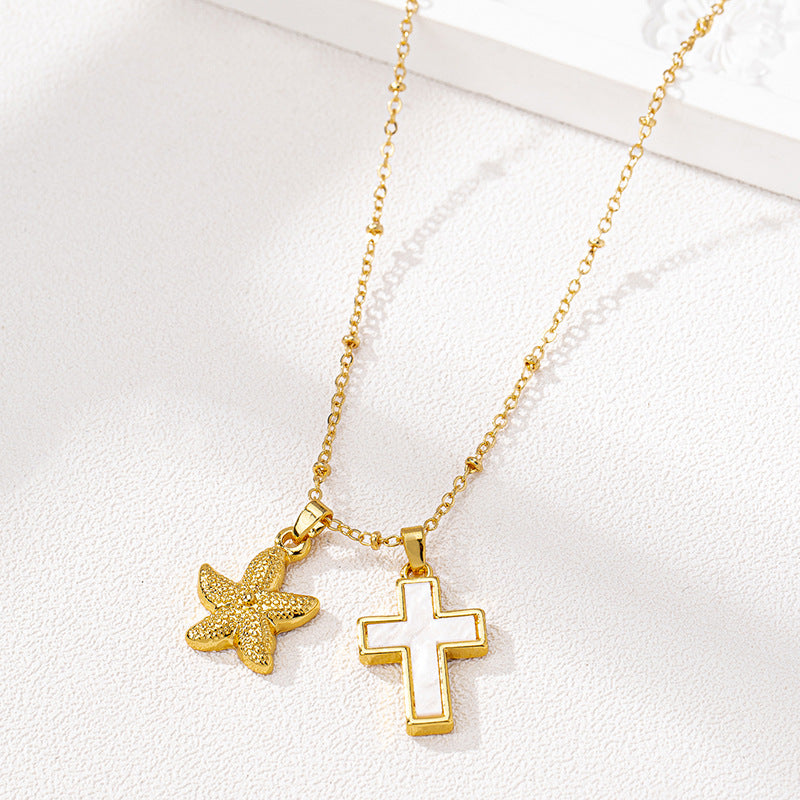 Planderful Fun Cartoon Metal Cross Necklace for Women