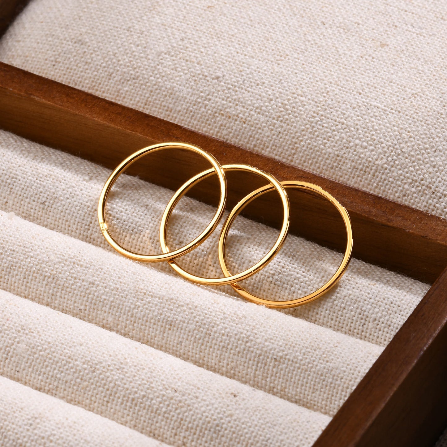 Geometric Three-Piece Ins Wind Women's Ring Zircon Jewelry