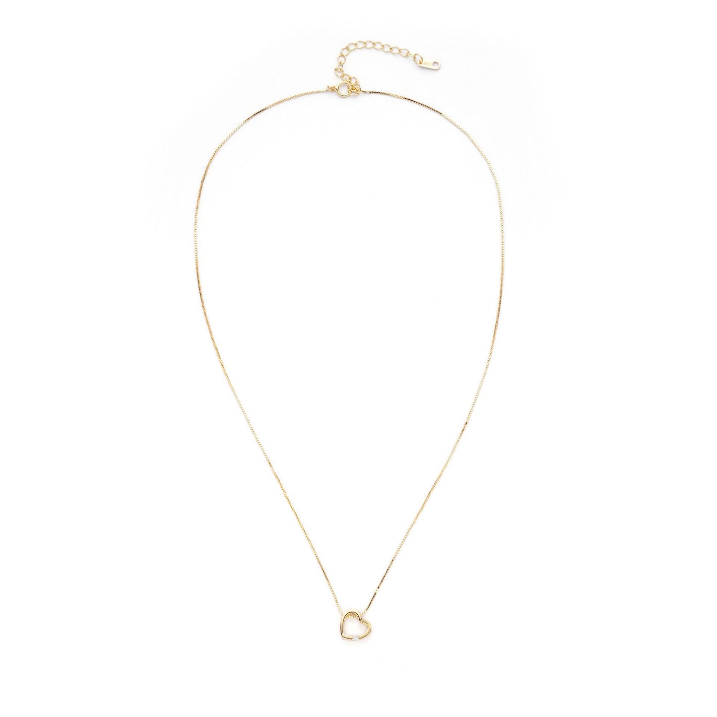 Korean Version of Simple Pendant Hollow Love Necklace S925 Silver