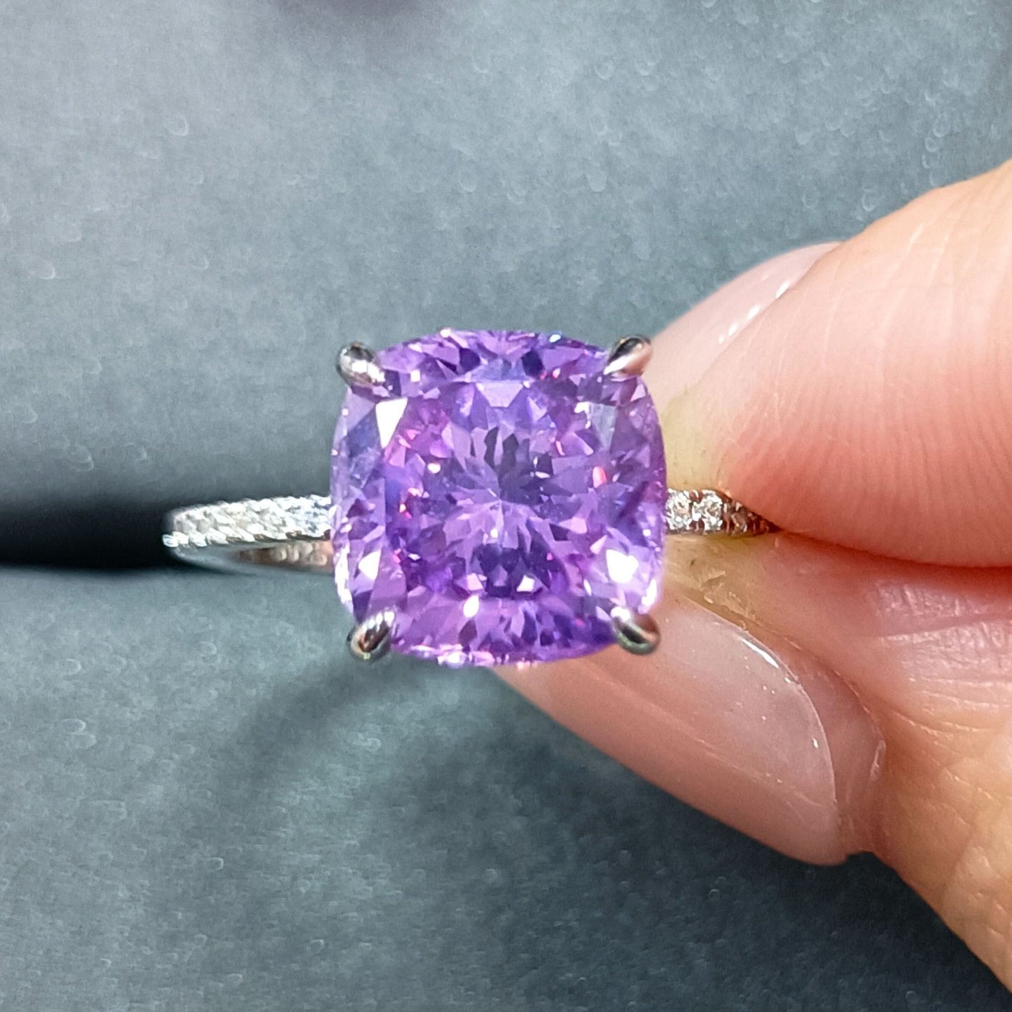 925 Sterling Silver 5ct Flame Ice Flower Cut Water Drop Ring