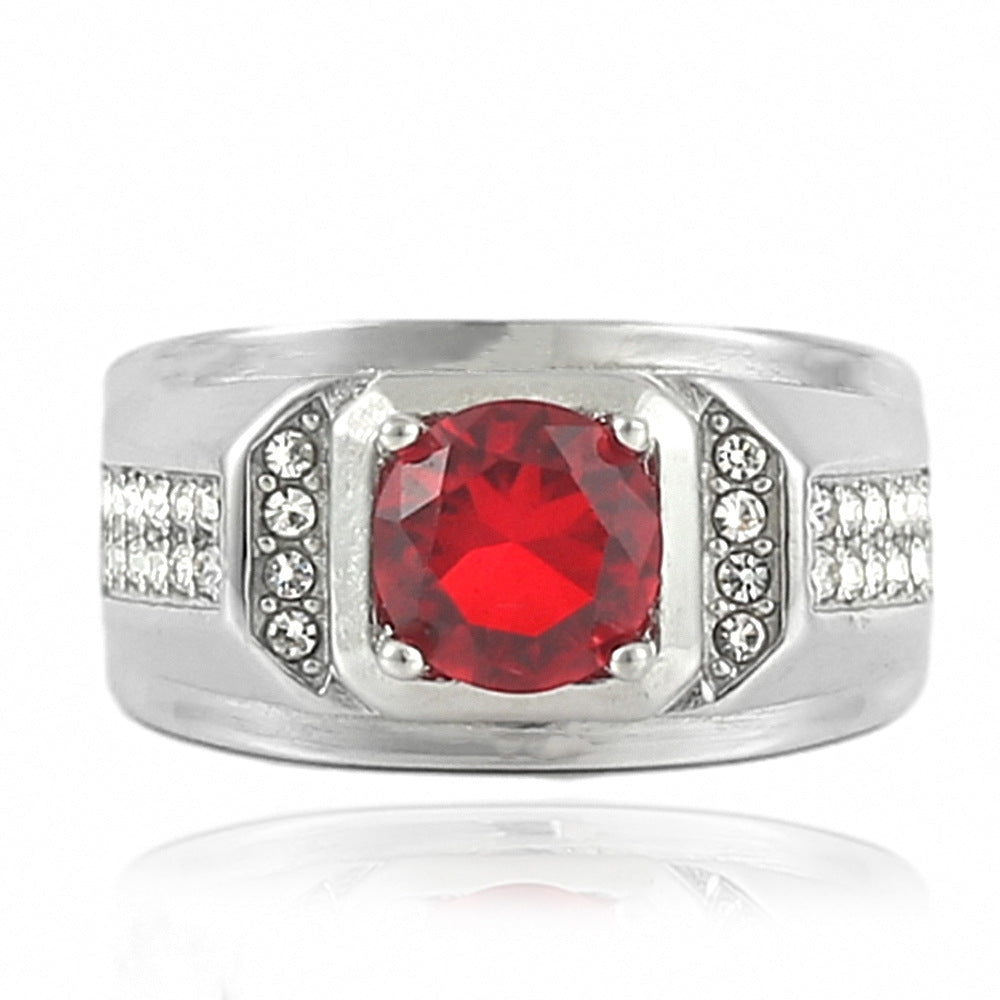 Trendy Multicolor Stone Titanium Steel Ring for Personalized Fashion - Unisex Design for Men and Women