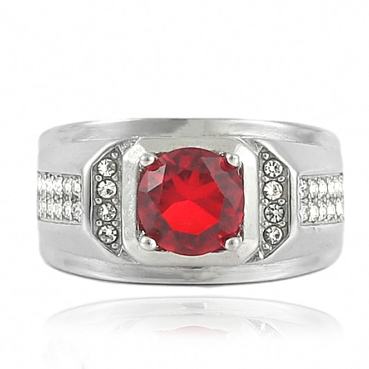 Trendy Multicolor Stone Titanium Steel Ring for Personalized Fashion - Unisex Design for Men and Women