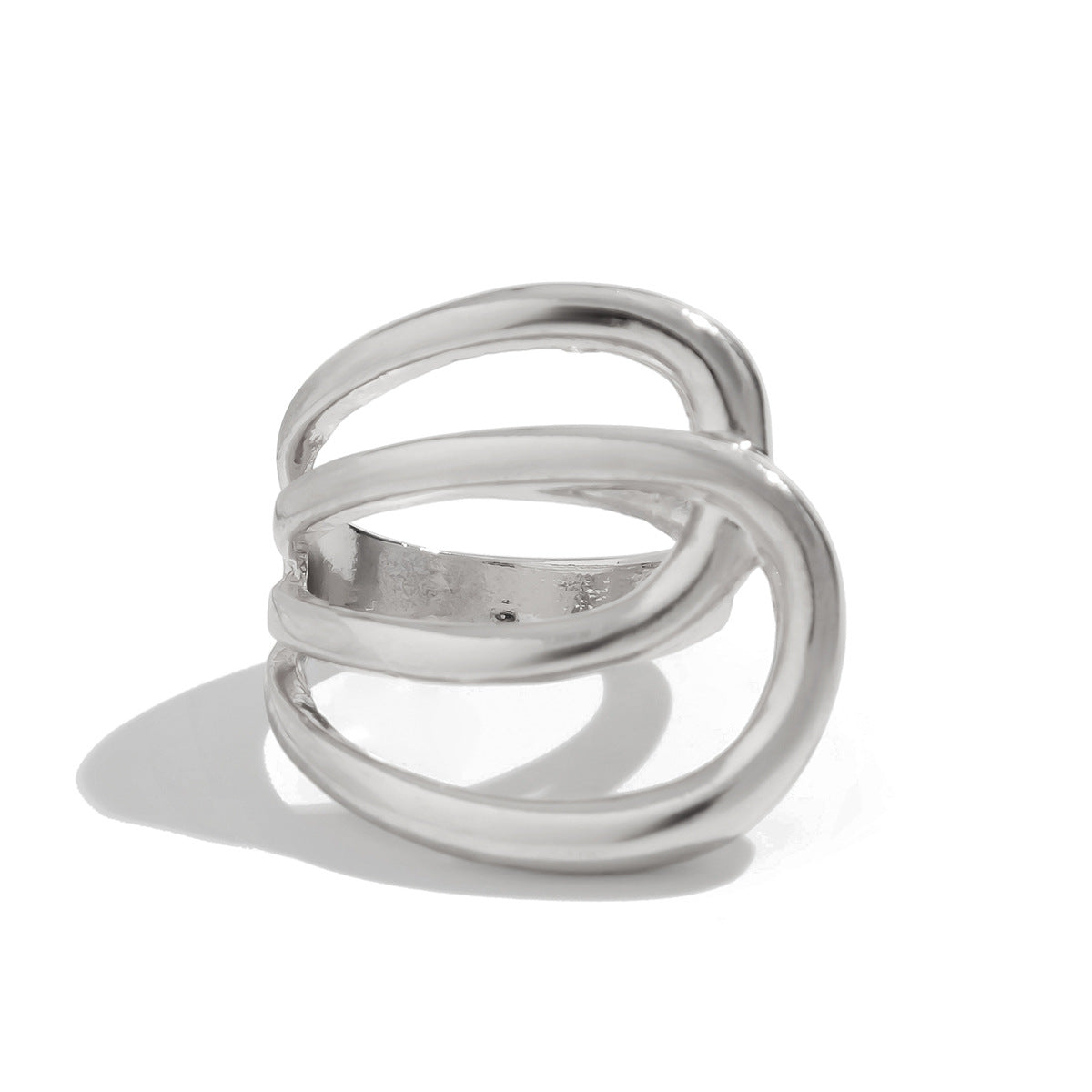 Planderful Geometric Line Ring for Women Hollow Joint Minimalist Statement Jewelry Vienna Verve