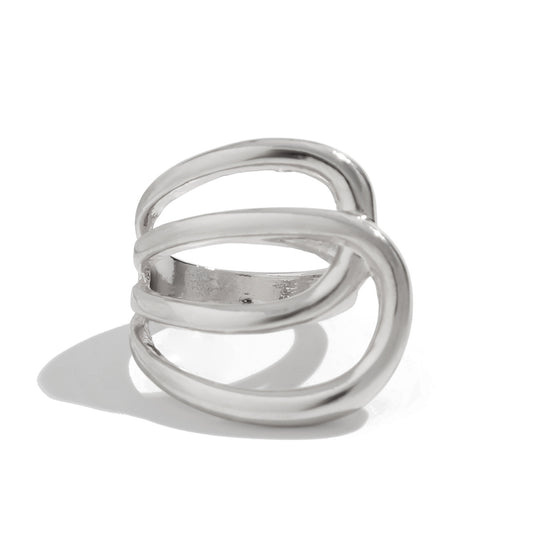Planderful Geometric Line Ring for Women Hollow Joint Minimalist Statement Jewelry Vienna Verve