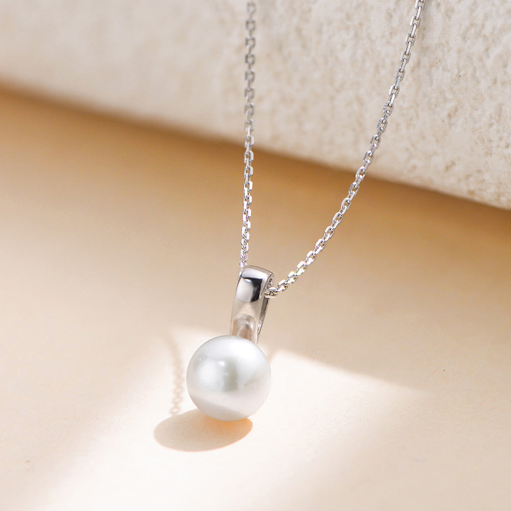 Planderful S925 Sterling Silver Freshwater Pearl Necklace For Women, Elegant Clavicle Pendant, Light Luxury Jewelry