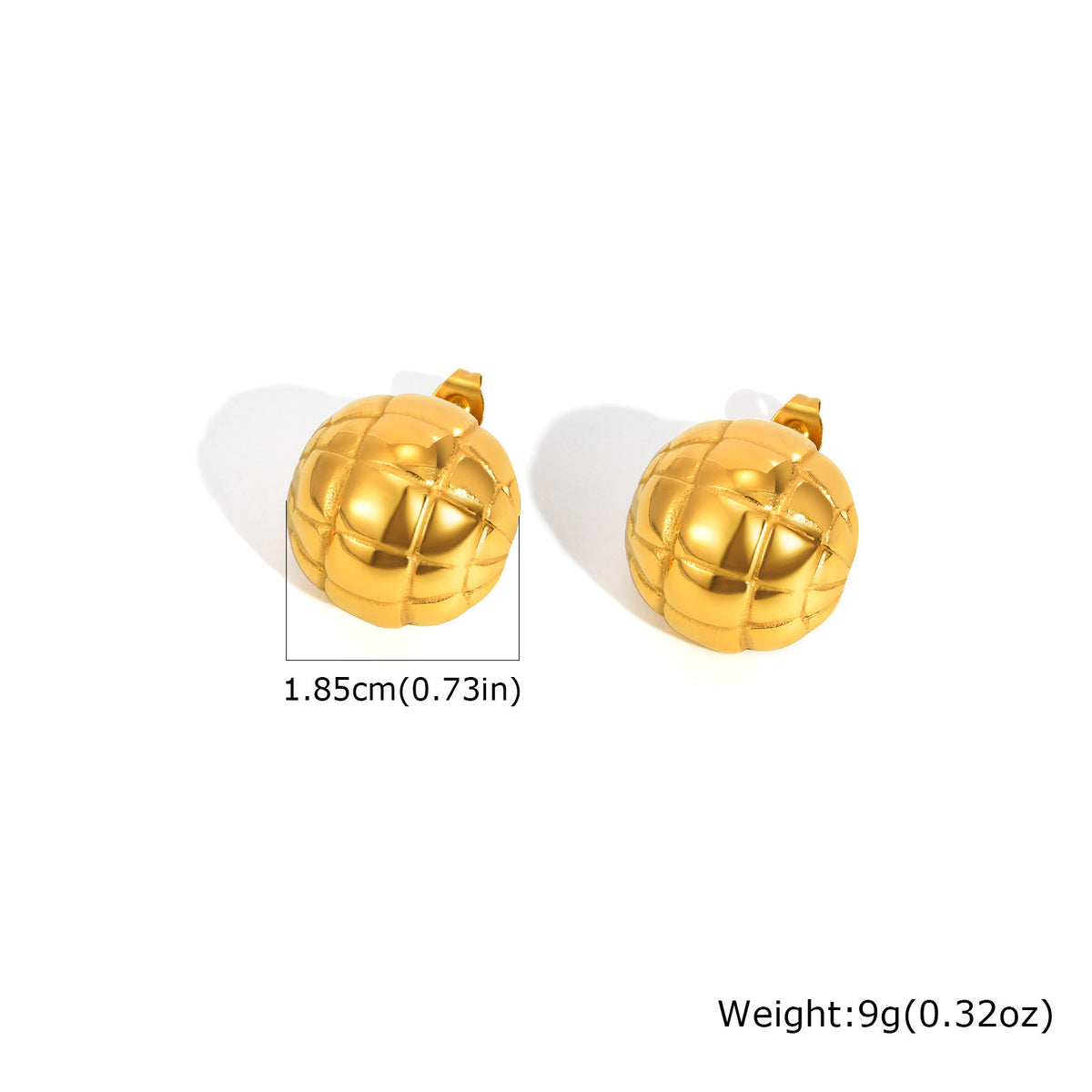 Modern Gold-Tone Stainless Steel Earrings