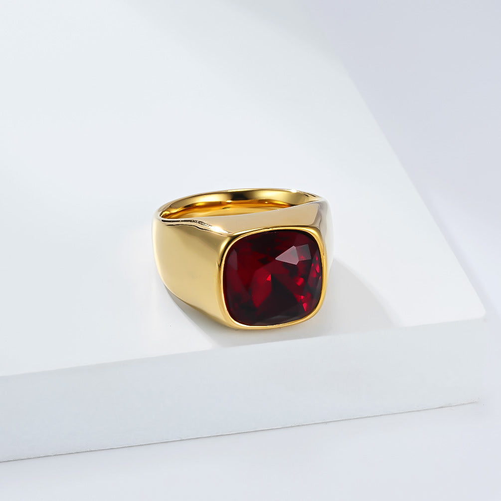 Planderful Stainless Steel Zircon Ring Unisex Bold Statement For Men Women Everyday Genie Collection