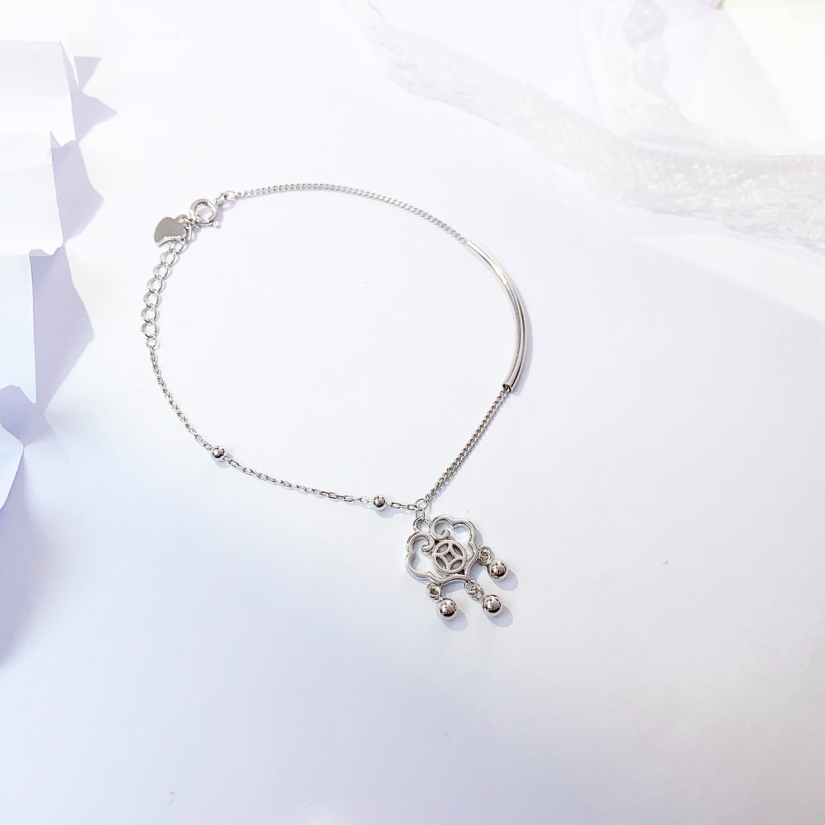 Minimalist Ruyi 925 Sterling Silver Bracelet