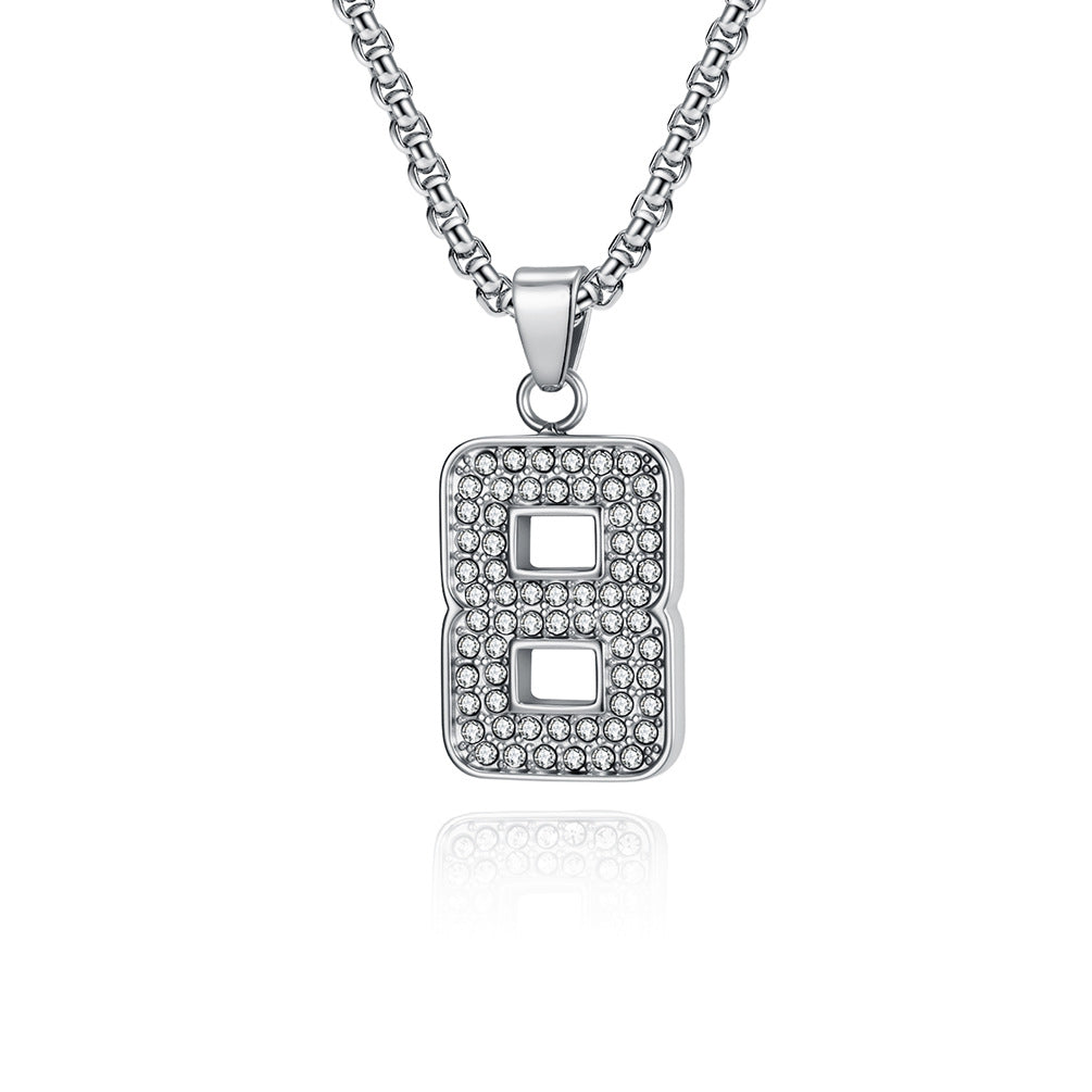 Stainless Steel Number Pendants — Chain Optional