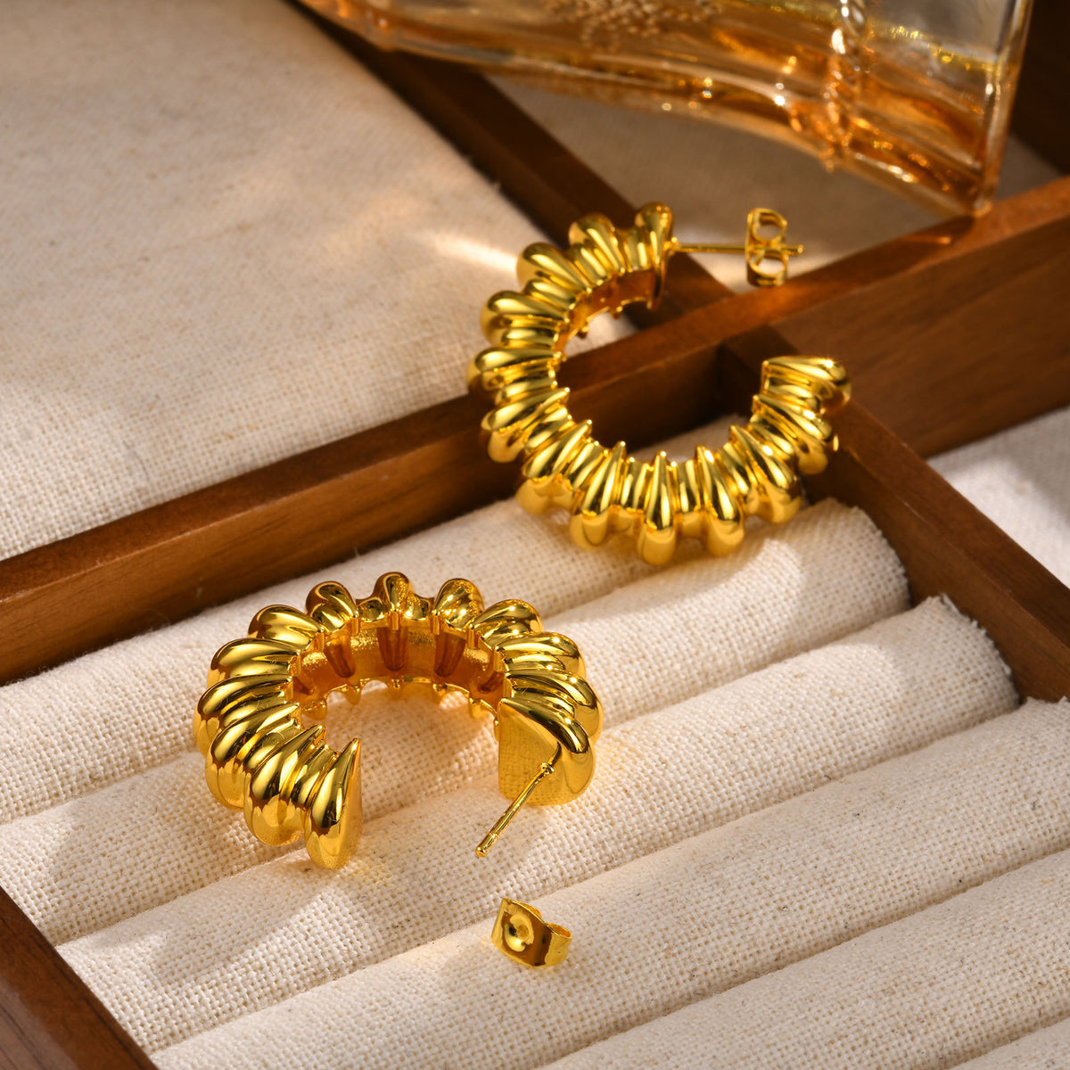 Modern Gold-Tone Stainless Steel Earrings