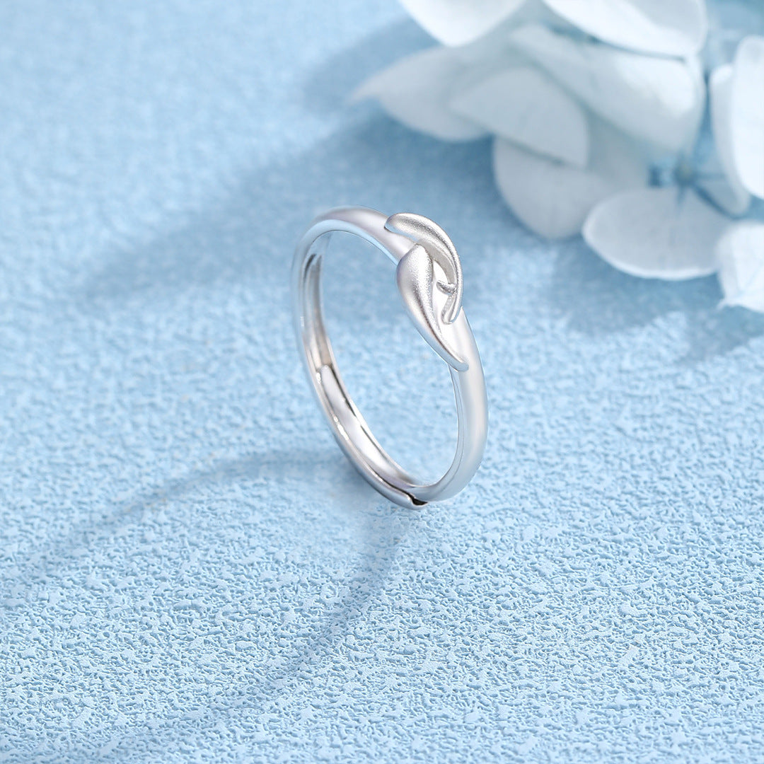 Sterling Silver Dolphin Ring For Women By Planderful Adjustable Open Tail Light Luxury Jewelry