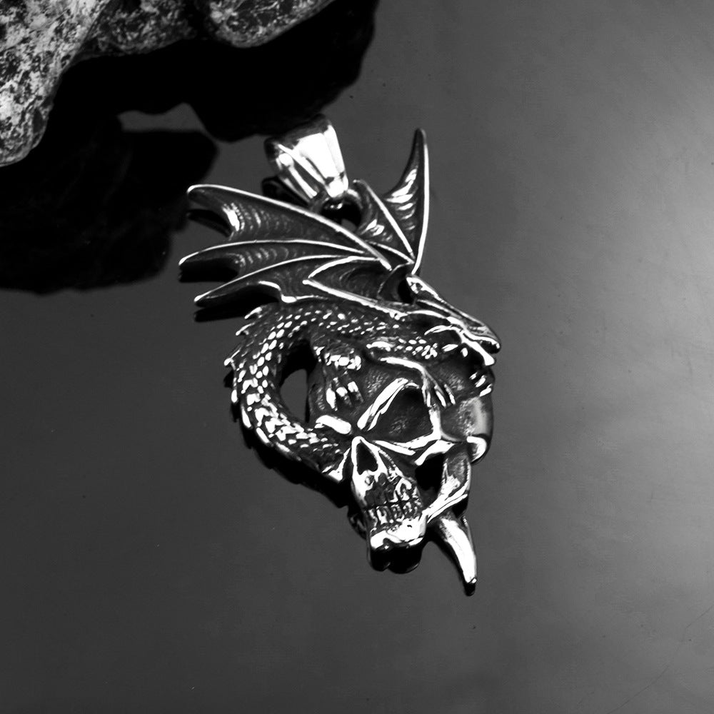 European And American Retro Men's Jewelry Dragon Head Necklace