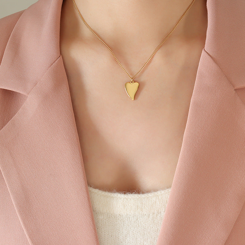 High-End Titanium Necklace with Minimalist Charm - Elegant Fashion Jewelry for Women