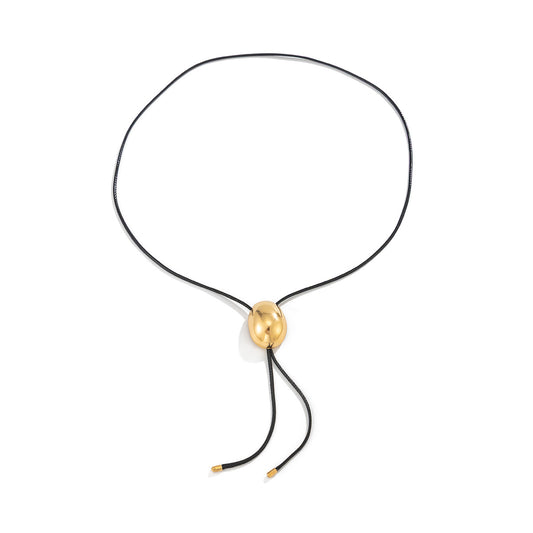 Glossy Semicircle Cord Necklace