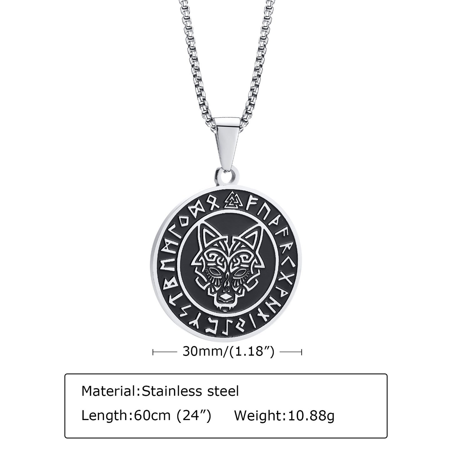 European and American Jewelry Stainless Steel Viking Wolf Pendant