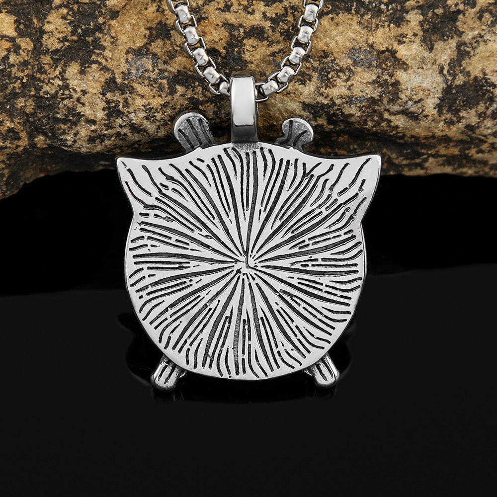 Retro Double Axe Titanium Steel Pendant Necklace for Men