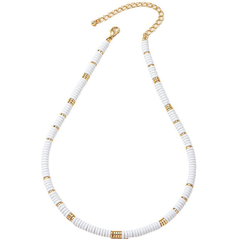 European Elegance Metal and Acrylic Collarbone Necklace, Vienna Verve Collection - High-quality Design, Wholesale Exclusive