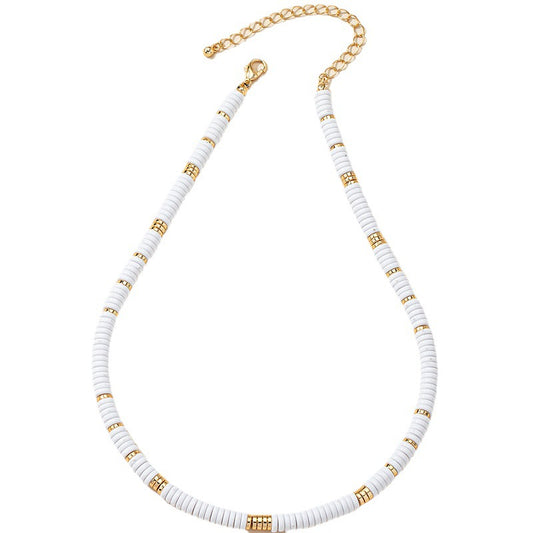 European Elegance Metal and Acrylic Collarbone Necklace, Vienna Verve Collection - High-quality Design, Wholesale Exclusive