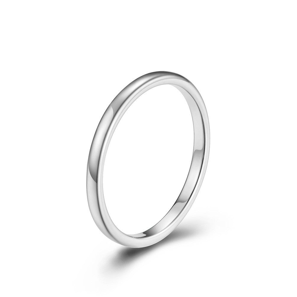 Elegant 2mm Tungsten Steel Couple Ring Set for Men and Women